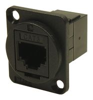 CP30223 - RJ11 to RJ11 Feedthrough Panel Mount Connector, Black Metal, CSK Holes