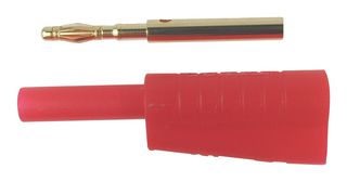 FCR7366R - 2mm Banana Plug, 60VDC, 10A, Red