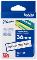 TZE-161 - P-Touch Label Tape Black on Clear 1-1/2" / 36mm