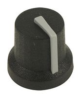 MC170844BR - 16.2mm Soft Touch Rubber Instrument Knob, D Shaft, Black / Grey