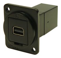 CP30202M3B - Mini DisplayPort Feedthrough Panel Mount Connector, Metal, Black, Plain Holes