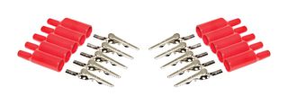 BU-P2240-2. - Crocodile Clips & Insulators, 10A, Red, Pack of 10