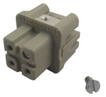 0920 003 2711 - Heavy Duty Connector, 3+PE Signal, Han A, Insert, 4 Contacts, 3A, Socket, Screw Socket