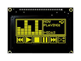 MCOB128064JX-YM - Graphic OLED Display, 128 x 64, Yellow on Black, Parallel, SPI, I2C