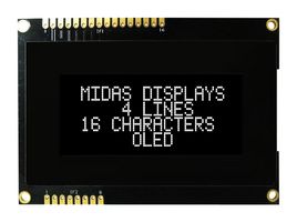 MDOB41605AV-EWM - OLED Display Module, 16x4, White on Black, Parallel, Serial
