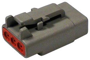 DTM06-3S - Automotive Connector Housing, DTM, Plug, 3 Ways, AMP DTM Series Size 20 Socket Contacts