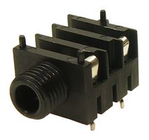 FCR1210 - Stackable 6.35mm (1/4") Mono Jack Socket with Nut, Kinked Legs, 2 breaking Contacts