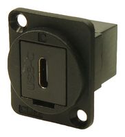 CP30201 - USB C Socket to USB C Socket, Feedthrough Panel Mount Connector, Plastic, CSK Holes