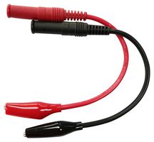 MP770287 - 4mm Banana Plug to Crocodile Clips Lead Set, Black & Red, 185mm