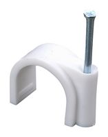PELB0170 - Round Cable Clips, 5mm, White, Pack of 100