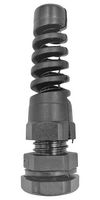 PELB0250 - Nylon Cable Gland with Spiral Strain Relief, PG7, 3-6.5mm Cable Range, Grey, IP68