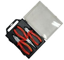 MP002075 - VDE Insulated Pliers Set, 3 Piece (Long Nose Pliers, Combination Pliers & Diagonal Cutters)