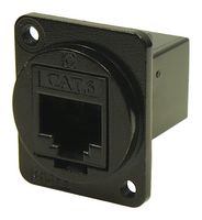 CP30222M3B - RJ45 Cat6 Socket to RJ45 Cat6 Socket Feedthrough Connector, Metal, Black, Plain Holes