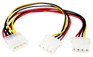 PYO2L - LP4 Male to 2x LP4 Female Y Splitter Power Lead, 230mm