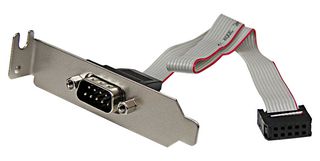 PLATE9MLP - 9 Pin Serial Male to 10 Pin Motherboard Header Low Profile Slot Plate
