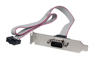 PLATE9M16LP - 9 Pin Serial Male Bracket to 10 Pin Motherboard Header Slot Plate