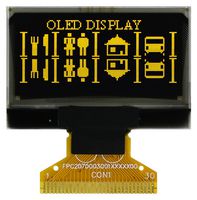 MCOT128064P1V-YM - OLED Graphic Display Module, Yellow on Black, 3V, I2C, Parallel, SPI