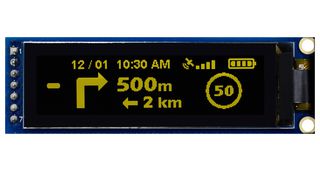 MDOB256064D1Y-YS - OLED Graphic Display Module, 256x64, Yellow on Black, 3.3V, Passive Matrix, SPI