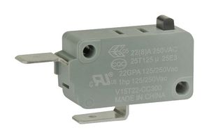 V15T22-CC300 - Pin Plunger Microswitch, SPST-NC, 2.84N, 250V AC, 22A