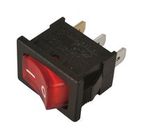 MP004430 - Rocker Switch, On Off, SPST, Panel Mount, 19mm x 13mm, Red Illuminated, 12V DC