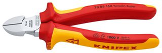70 06 160 - 160mm Bevelled VDE Tested Insulated Diagonal Cutters with Two-colour Dual Component Handles