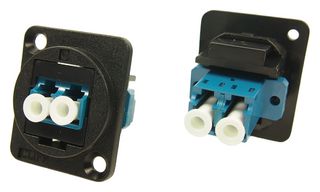 CP30213 - LC Duplex SM Feedthrough Panel Mount Connector, Black Plastic XLR Frame