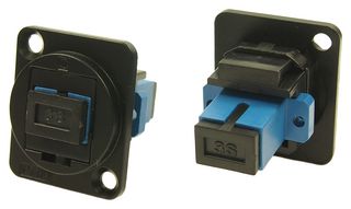 CP30215MB - SC Simplex SM Feedthrough Panel Mount Connector, Black Metal XLR Frame