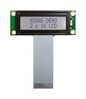 MC21603A6W-FPTLW-V2 - Alphanumeric LCD, 16 x 2, Black on White, 5V, Parallel, English, Japanese, Transflective