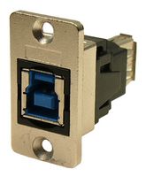 CP30606NM - USB 3.0 Type B Socket to USB 3.0 Type A Socket Slim Feedthrough Connector, CSK Holes, Nickel Frame
