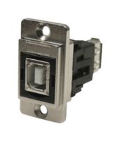 CP30707NM - Dual Entry USB 2.0 Type B Socket to USB 2.0 Type A Socket Slim Feedthrough Connector, Nickel Frame, CSK Holes