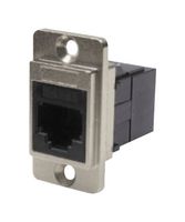 CP30723M - Dual Entry Cat3 RJ11 Socket to Cat3 RJ11 Socket Slim Feedthrough Connector, Nickel Frame, CSK Holes