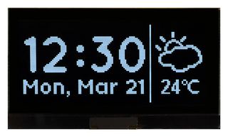 MCOT128064SV-WM - Graphic OLED Display, 128 x 64, White on Black, 3V, I2C, Parallel, SPI
