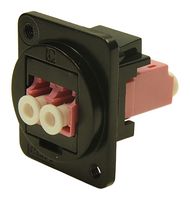CP30247M3B - Fibre Optic LC Duplex to LC Duplex Feedthrough Connector, Panel Mount, Plain Holes, Black Metal Frame, OM4