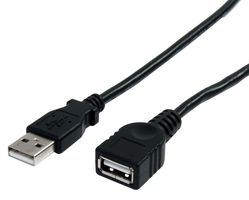 USBEXTAA10BK - USB 2.0 A Male to Female Extension Lead, 3m Black