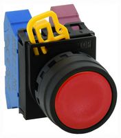YW1B-M1R - Momentary Push Button Switch Actuator, 22mm, IP65, Red