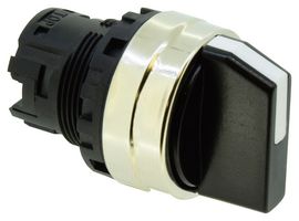 YW4S-21 - Momentary 2 Position Switch Selector, Black Metal, 22mm