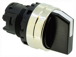 YW4S-3 - Maintained 3 Position Switch Selector, Black Metal, 22mm