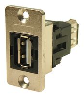 CP30608NM - Slim USB 2.0 Type A Socket to USB 2.0 Type A Socket Feedthrough Connector Adaptor, Nickel Frame, CSK Holes