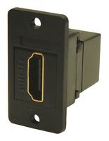 CP30600GX1 - Slim HDMI Socket to HDMI Socket Feedthrough Connector, Black, Plastic, 3.2mm Holes