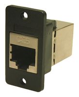 CP30622SX1 - RJ45 Cat6 Shielded Socket to RJ45 Cat6 Shielded Socket Feedthrough Connector, Black, Plastic, 3.2mm Plain Holes
