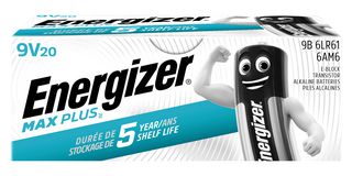 E301323200 - 9V PP3 Alkaline Max Plus Batteries, 20 Pack