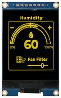 MDOB160128DV-YS - OLED Graphic Display Module, 128 x 128, Yellow on Black, SPI, Passive Matrix