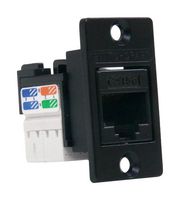 NHRJ45D5EIDCB - RJ45 Cat5e Socket to IDC Feedthru Panel Mount Adaptor, CSK Holes, Black