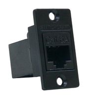 NHRJ45D6AB - RJ45 Cat6a Socket to RJ45 Cat6a Socket Feedthru Panel Mount Adaptor, CSK Holes, Black