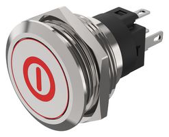 82-6151.1AA4.B001 - LED Vandal Resistant Push Button Switch, SPDT, Momentary, Red / Green, Standby, l/O, 24V DC, 22mm