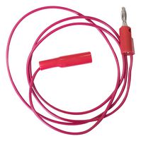 BU-2031-A-24-2 - Miniature Crocodile Clip to Stackable 4mm Banana Plug Lead, 24", 600V, 5A, Red