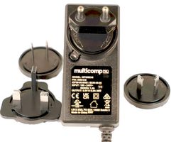 MP009247 - AC/DC Interchangeable Power Supply, 24V DC, 1.5A, 36W, 2.1mm DC Plug