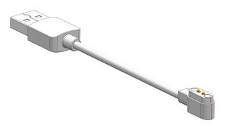 MP009316 - 2 Pole Magnetic Cable Connector to USB Type A Plug Lead, 1A, 80mm