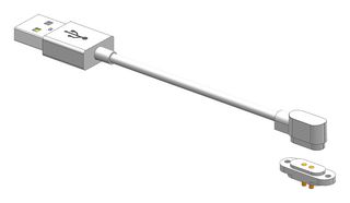 MP009318 - 2 Pole Magnetic Plug to USB Type A Plug Cable Lead