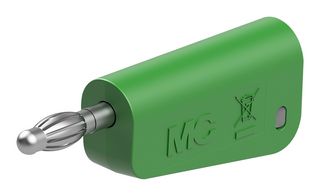64.1042-25 - 4mm Plug, Grn/Grey, 32A, Solder, Nickel
